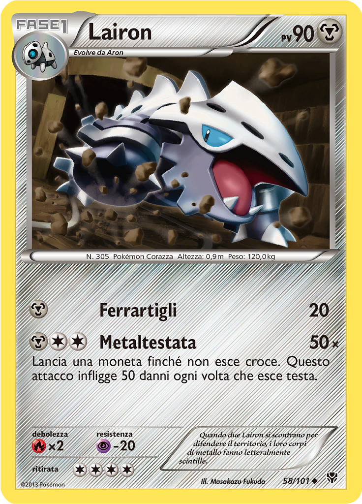 Lairon 58/101 — Esplosione Plasma (Italian Pokémon TCG card)