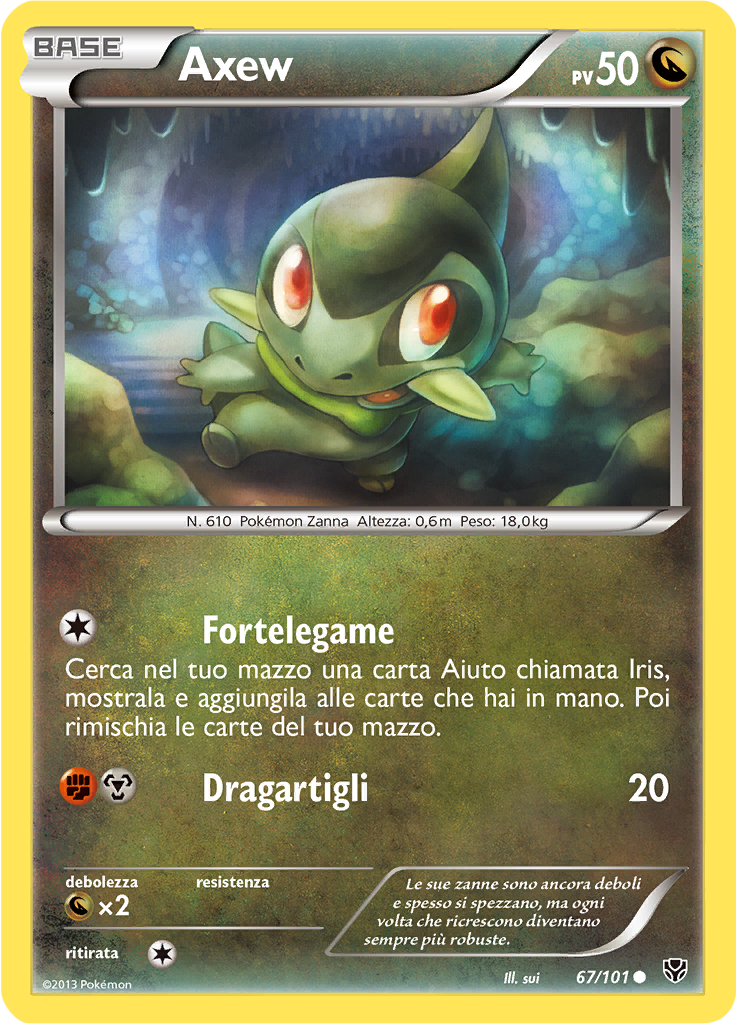 Axew 67/101 — Esplosione Plasma (Italian Pokémon TCG card)