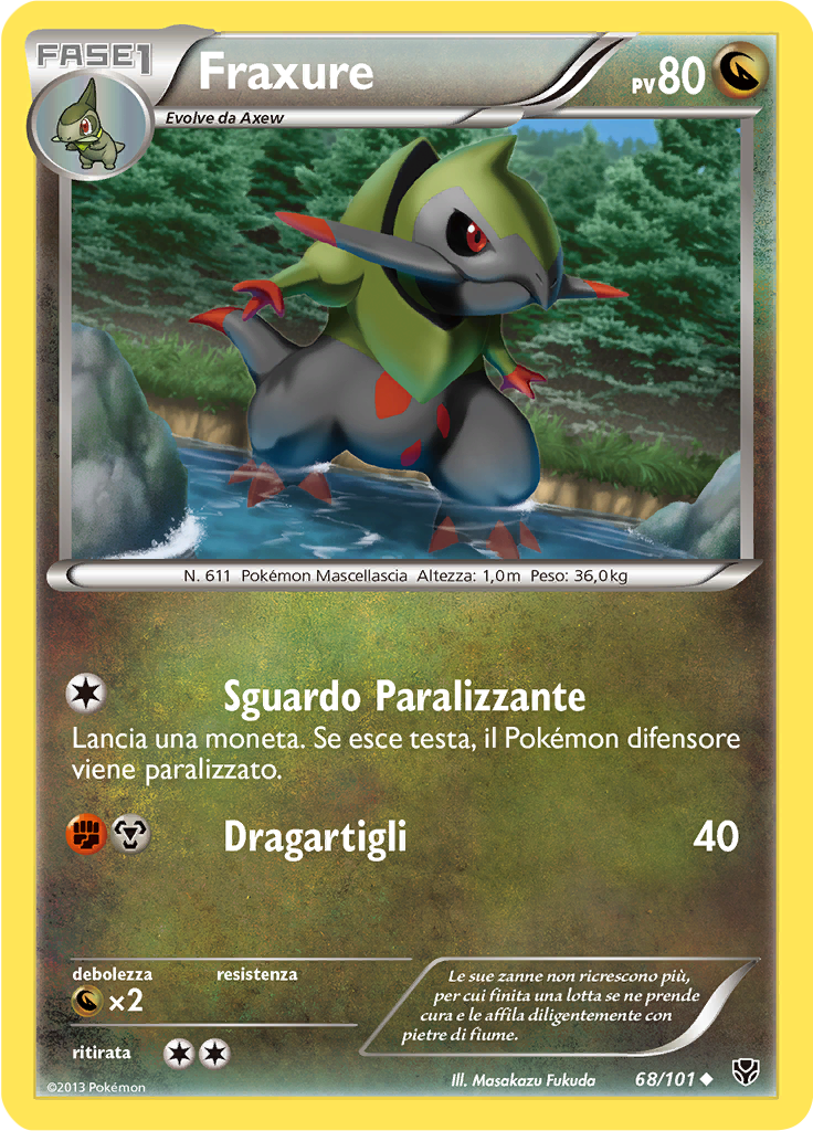 Fraxure 68/101 — Esplosione Plasma (Italian Pokémon TCG card)