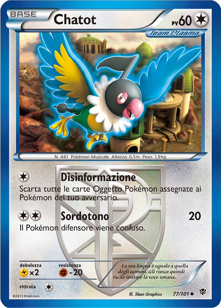 Chatot 77/101 — Esplosione Plasma (Italian Pokémon TCG card)