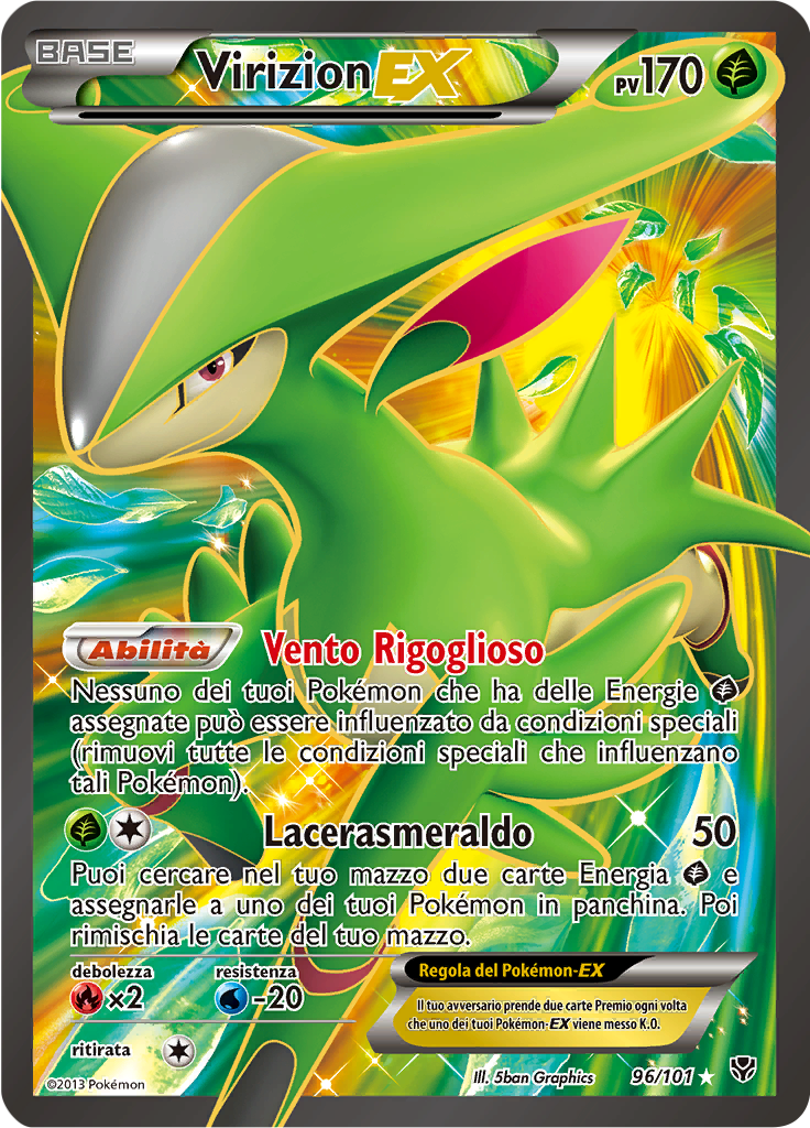 Virizion-EX 96/101 — Esplosione Plasma (Italian Pokémon TCG card)