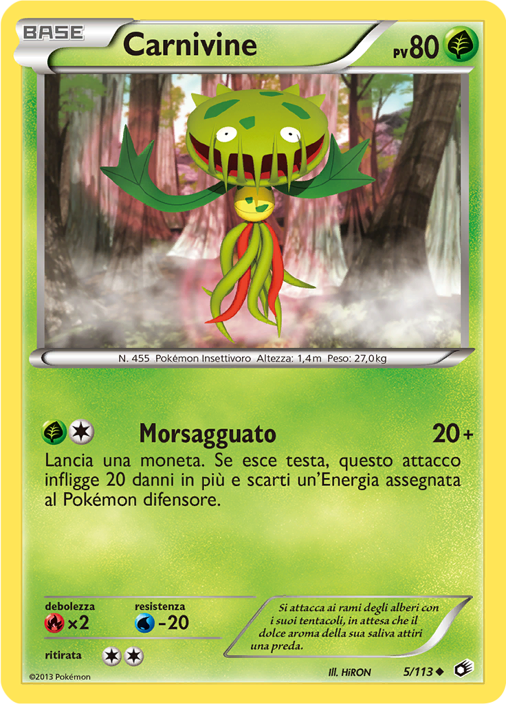 Carnivine 5/113 — Tesori Legendari (Italian Pokémon TCG card)