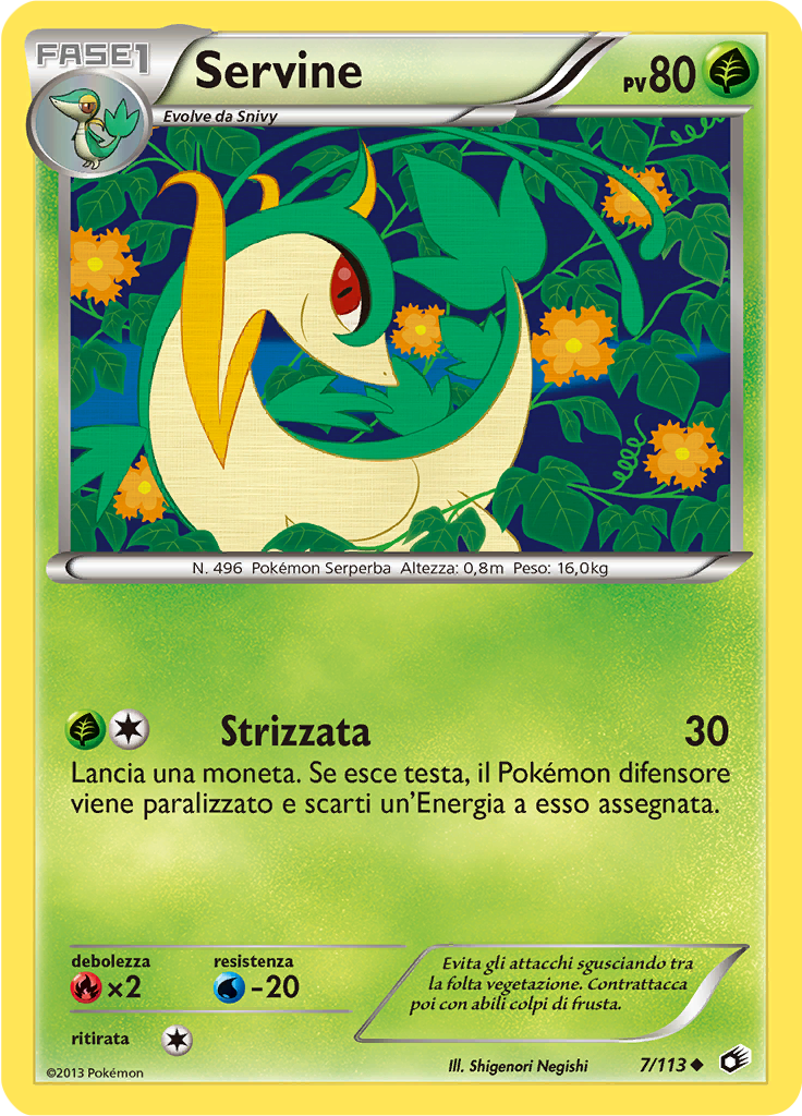 Servine 7/113 — Tesori Legendari (Italian Pokémon TCG card)