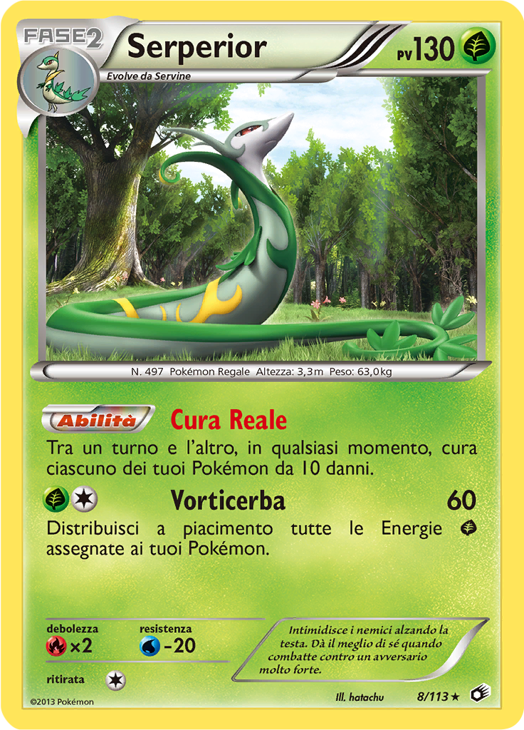 Serperior 8/113 — Tesori Legendari (Italian Pokémon TCG card)