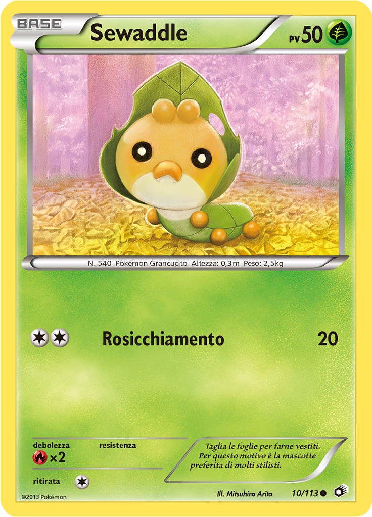 Sewaddle 10/113 — Tesori Legendari (Italian Pokémon TCG card)