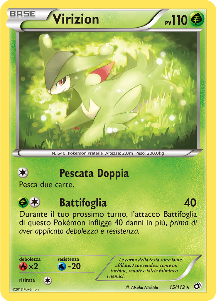 Virizion 15/113 — Tesori Legendari (Italian Pokémon TCG card)