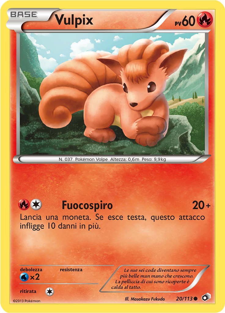 Vulpix 20/113 — Tesori Legendari (Italian Pokémon TCG card)