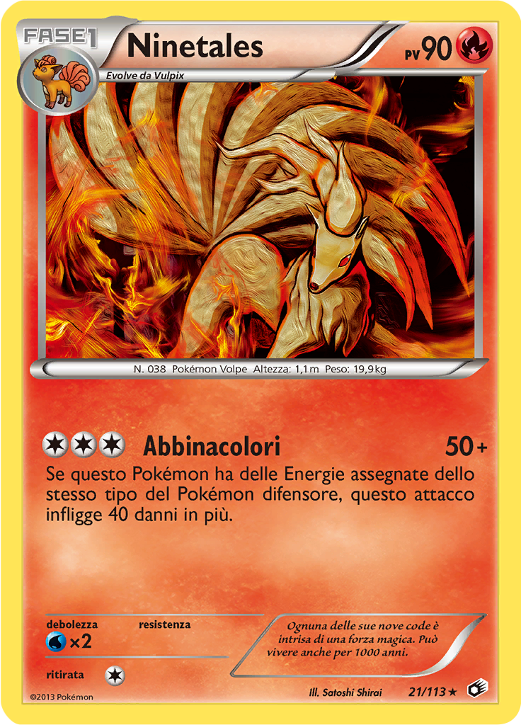 Ninetales 21/113 — Tesori Legendari (Italian Pokémon TCG card)