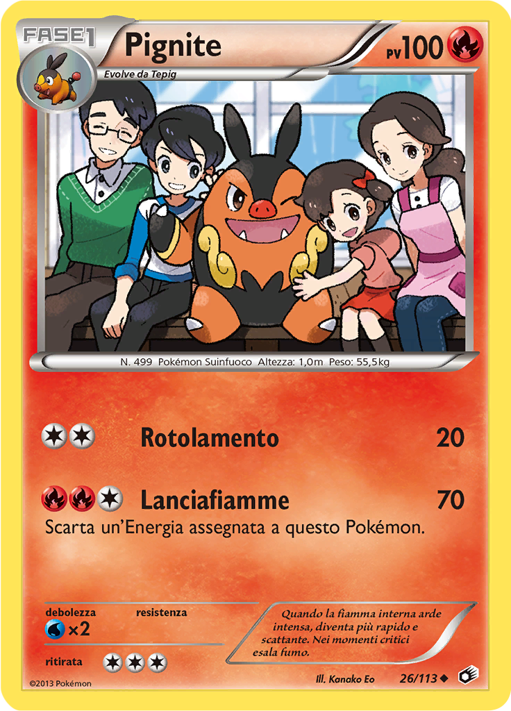 Pignite 26/113 — Tesori Legendari (Italian Pokémon TCG card)