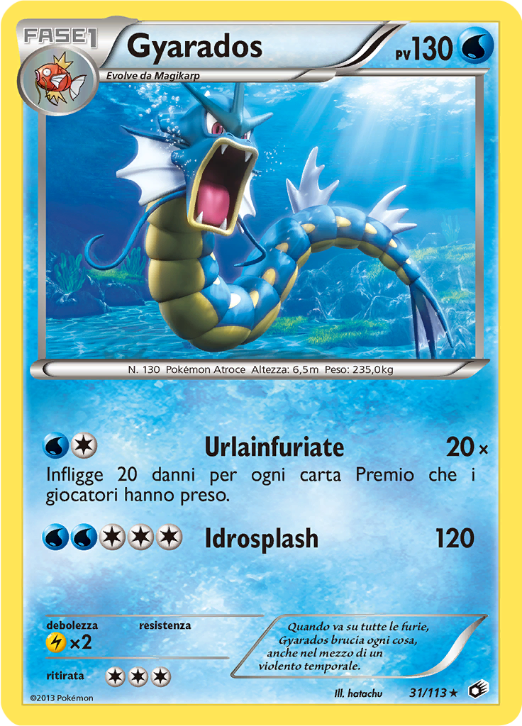 Gyarados 31/113 — Tesori Legendari (Italian Pokémon TCG card)
