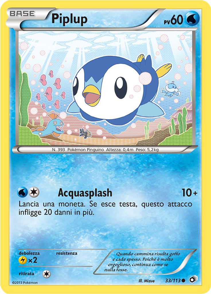 Piplup 33/113 — Tesori Legendari (Italian Pokémon TCG card)