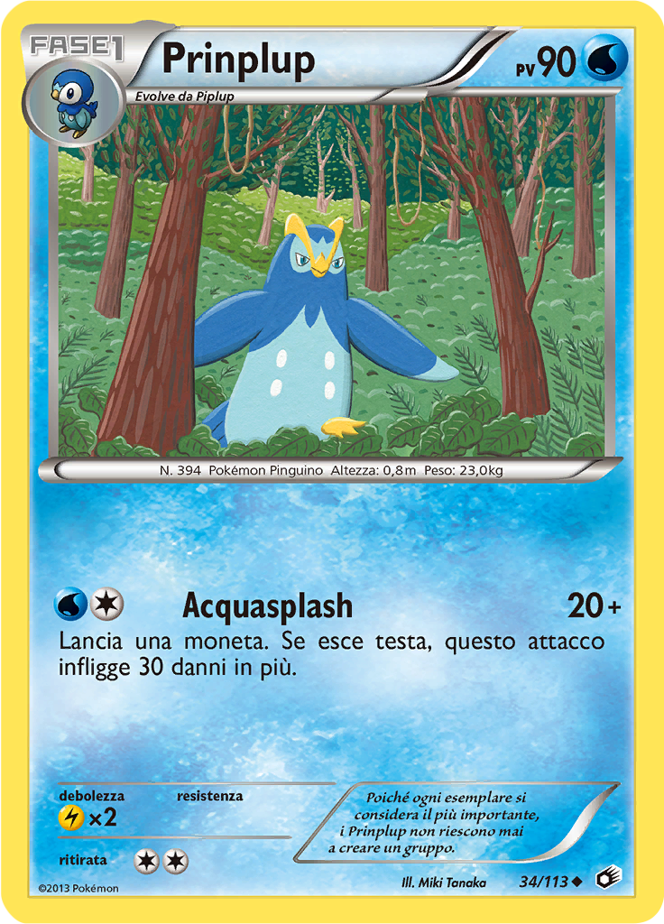 Prinplup 34/113 — Tesori Legendari (Italian Pokémon TCG card)