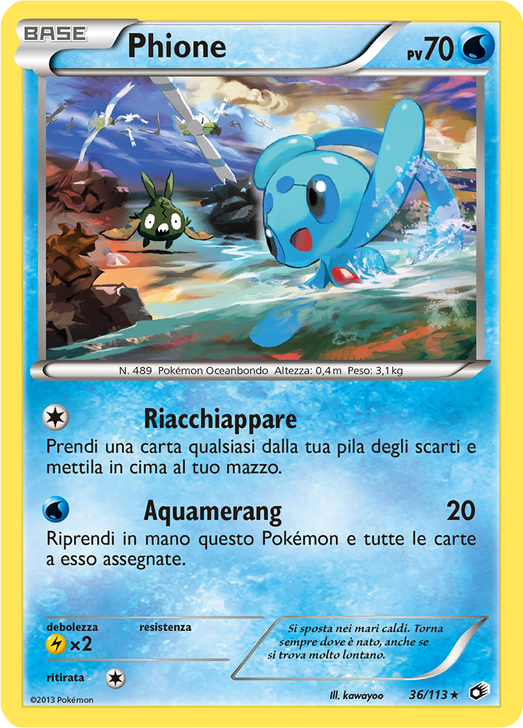 Phione 36/113 — Tesori Legendari (Italian Pokémon TCG card)