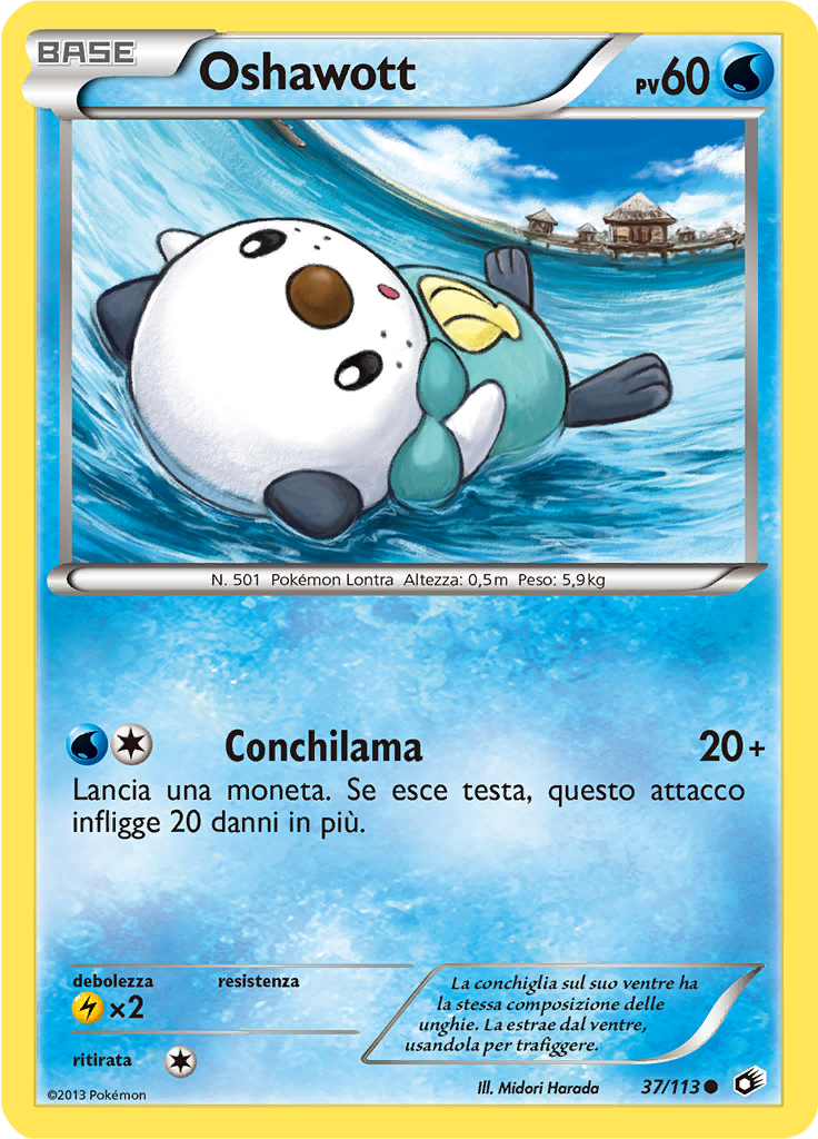 Oshawott 37/113 — Tesori Legendari (Italian Pokémon TCG card)