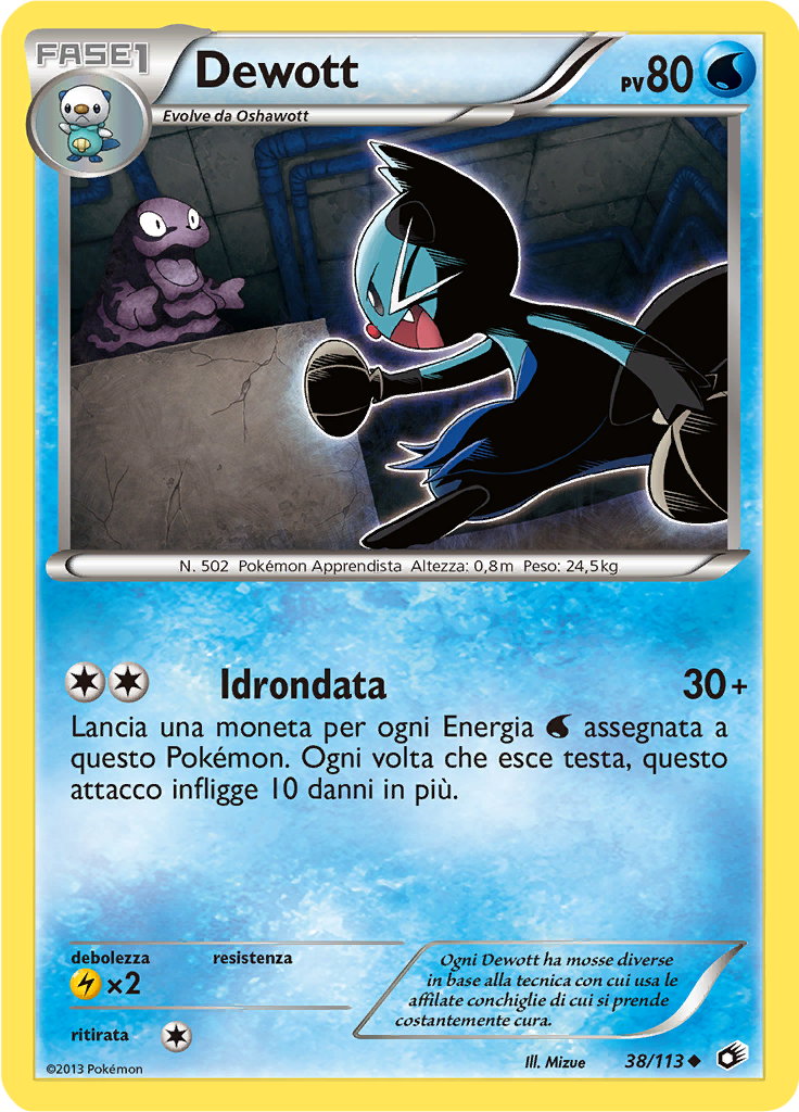 Dewott 38/113 — Tesori Legendari (Italian Pokémon TCG card)