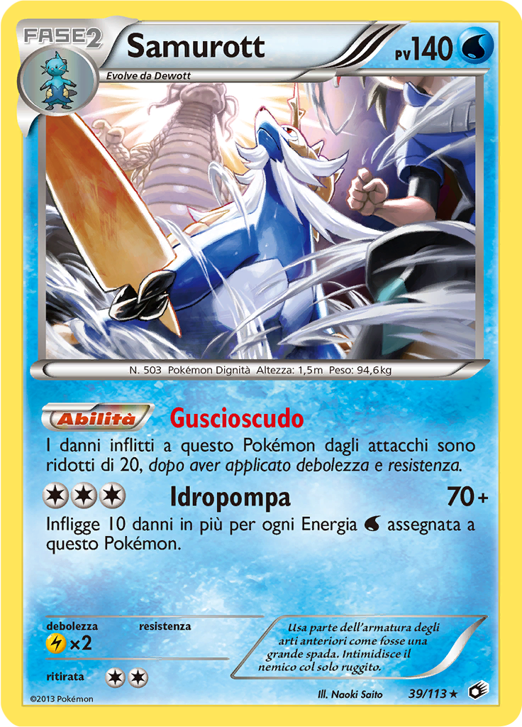 Samurott 39/113 — Tesori Legendari (Italian Pokémon TCG card)