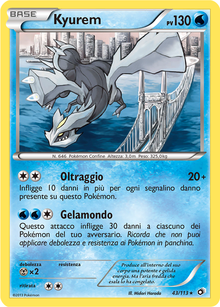 Kyurem 43/113 — Tesori Legendari (Italian Pokémon TCG card)
