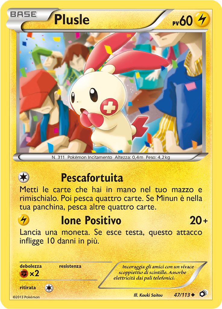 Plusle 47/113 — Tesori Legendari (Italian Pokémon TCG card)