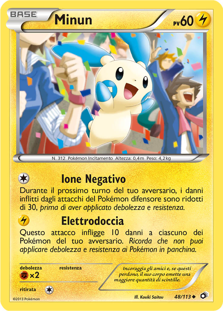 Minun 48/113 — Tesori Legendari (Italian Pokémon TCG card)