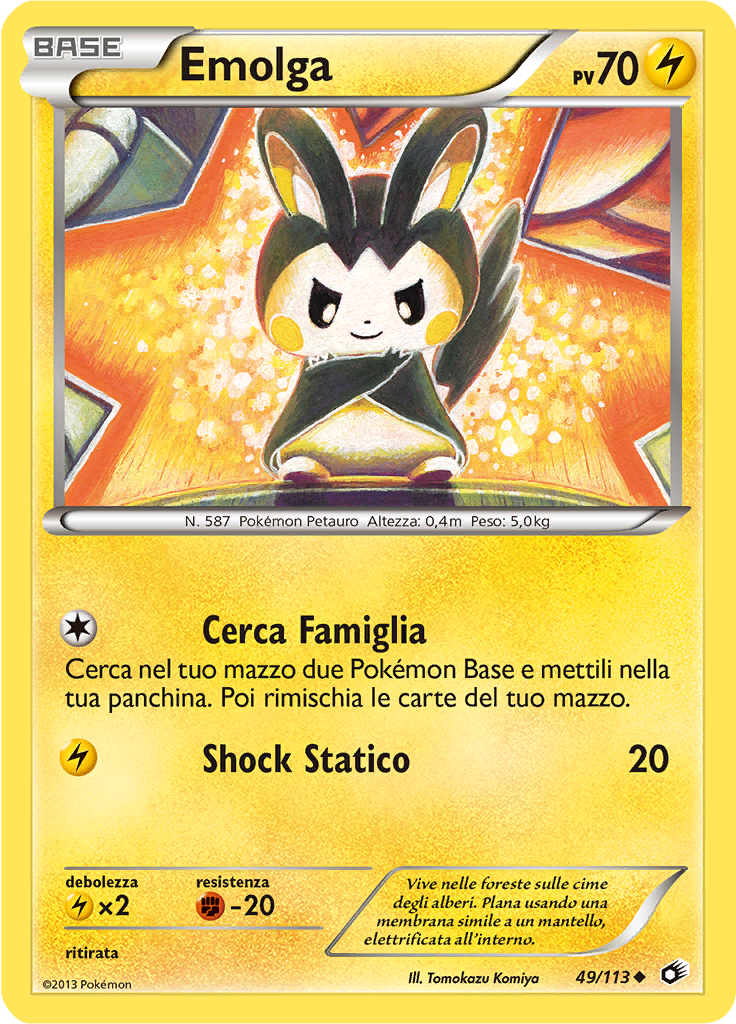 Emolga 49/113 — Tesori Legendari (Italian Pokémon TCG card)