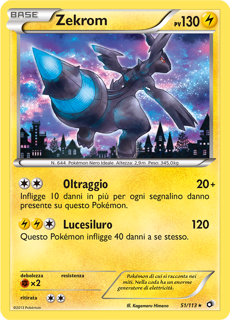 Zekrom 51/113 — Tesori Legendari (Italian Pokémon TCG card)