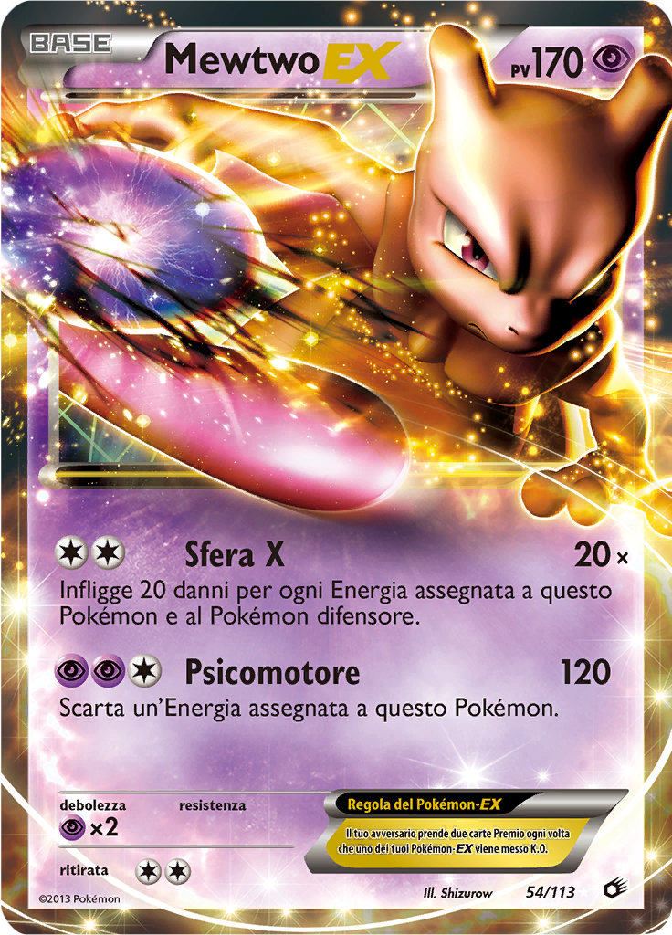 Mewtwo EX 54/113 — Tesori Legendari (Italian Pokémon TCG card)