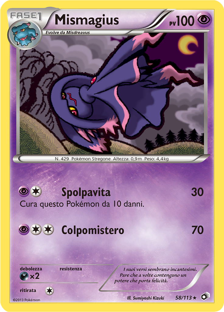Mismagius 58/113 — Tesori Legendari (Italian Pokémon TCG card)