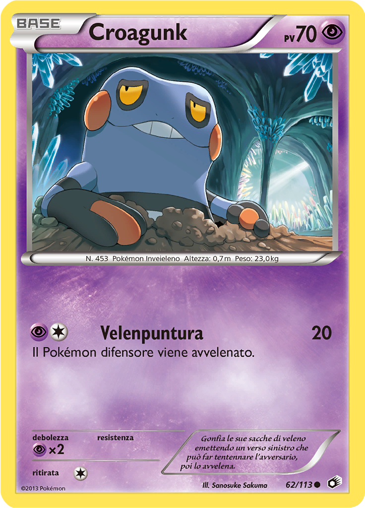 Croagunk 62/113 — Tesori Legendari (Italian Pokémon TCG card)