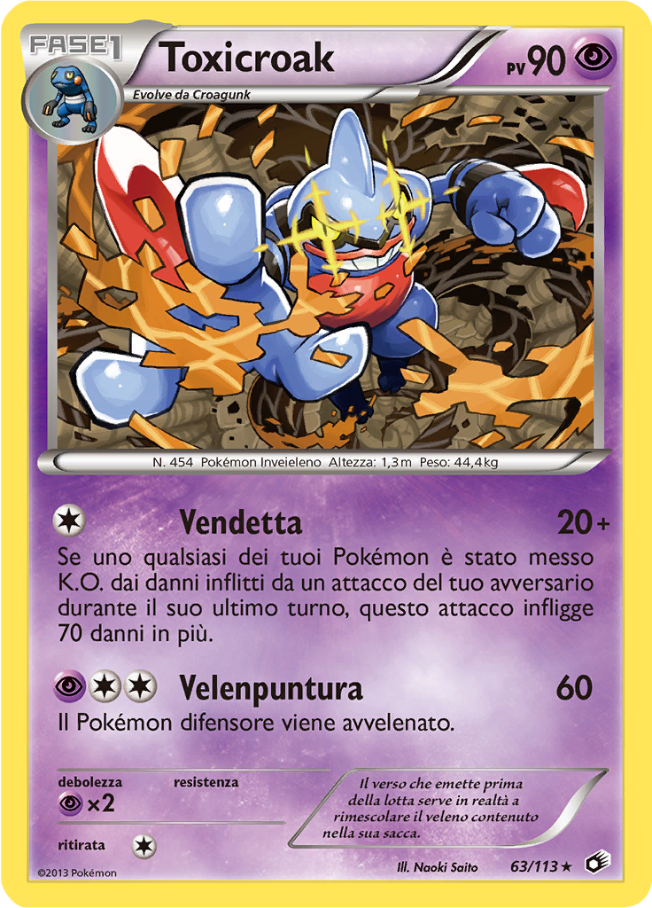 Toxicroak 63/113 — Tesori Legendari (Italian Pokémon TCG card)
