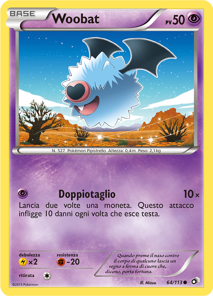 Woobat 64/113 — Tesori Legendari (Italian Pokémon TCG card)