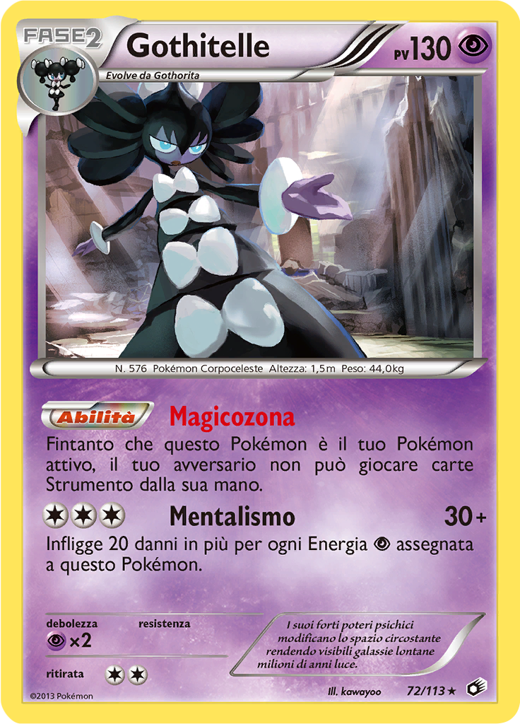 Gothitelle 72/113 — Tesori Legendari (Italian Pokémon TCG card)