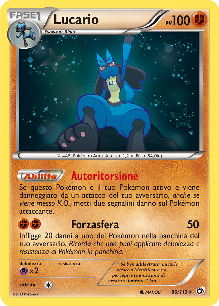 Lucario 80/113 — Tesori Legendari (Italian Pokémon TCG card)