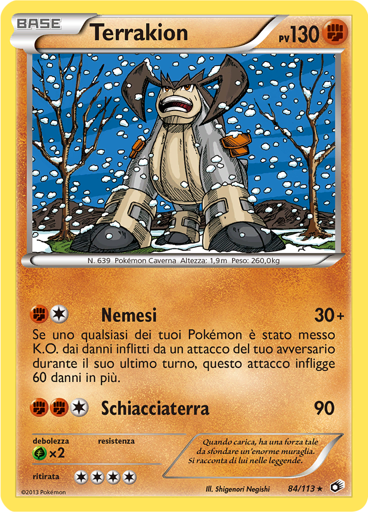 Terrakion 84/113 — Tesori Legendari (Italian Pokémon TCG card)