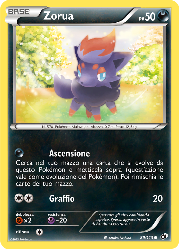 Zorua 89/113 — Tesori Legendari (Italian Pokémon TCG card)