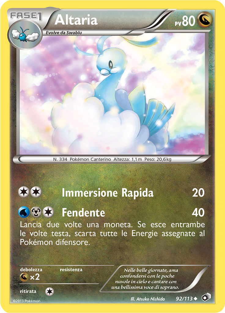 Altaria 92/113 — Tesori Legendari (Italian Pokémon TCG card)