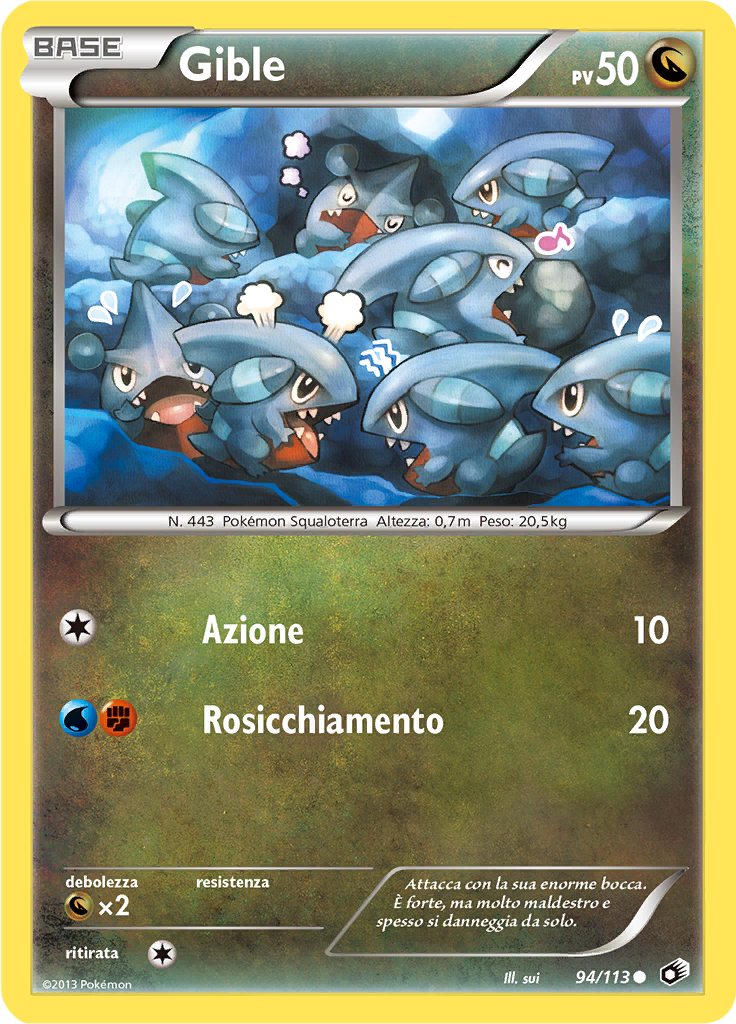 Gible 94/113 — Tesori Legendari (Italian Pokémon TCG card)