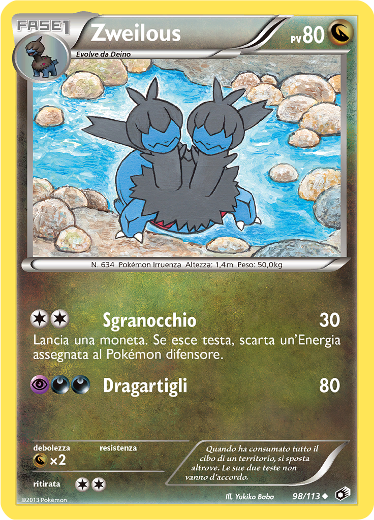 Zweilous 98/113 — Tesori Legendari (Italian Pokémon TCG card)