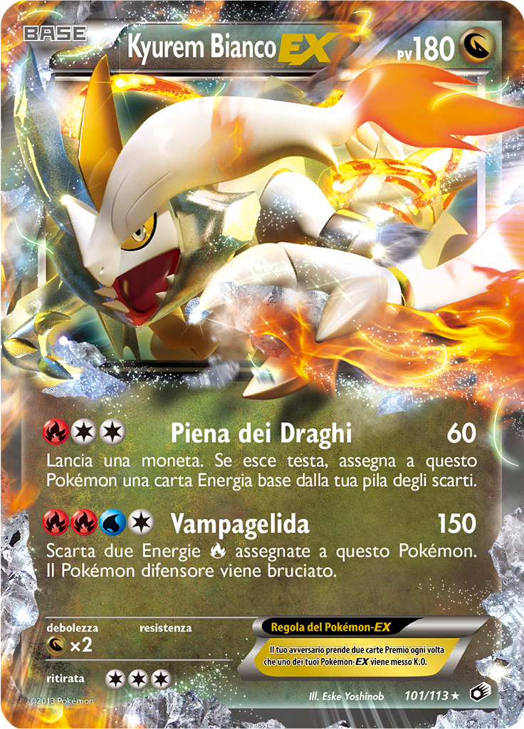 Kyurem Bianco EX 101/113 — Tesori Legendari (Italian Pokémon TCG card)