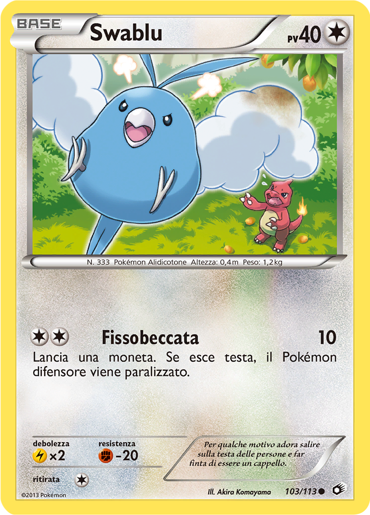 Swablu 103/113 — Tesori Legendari (Italian Pokémon TCG card)