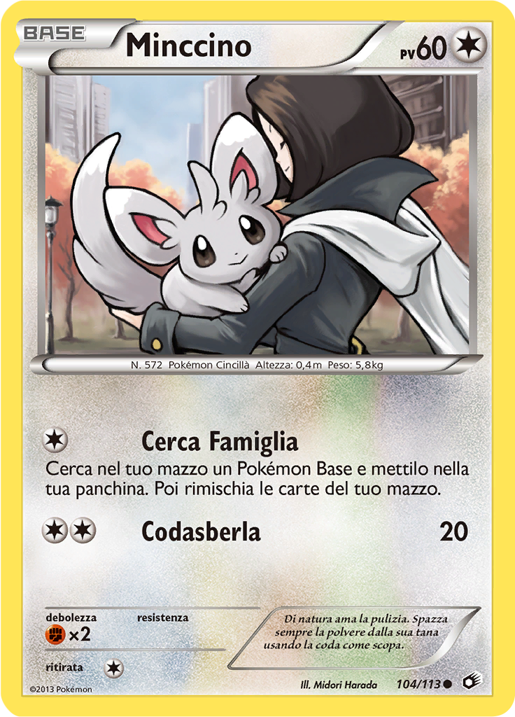 Minccino 104/113 — Tesori Legendari (Italian Pokémon TCG card)