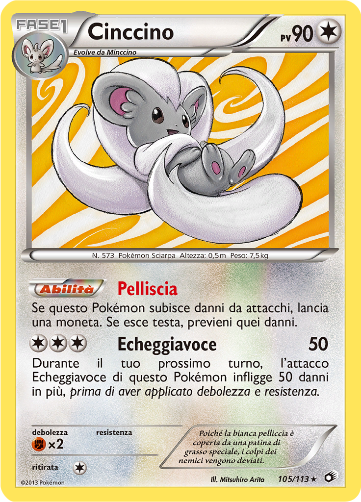 Cinccino 105/113 — Tesori Legendari (Italian Pokémon TCG card)