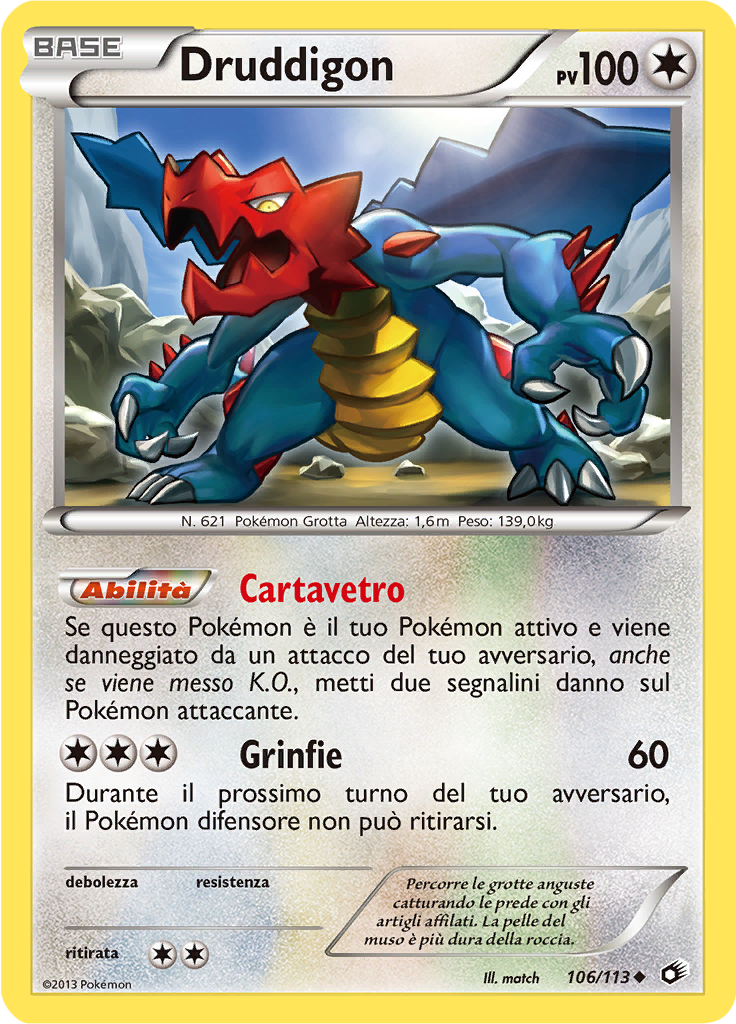 Druddigon 106/113 — Tesori Legendari (Italian Pokémon TCG card)