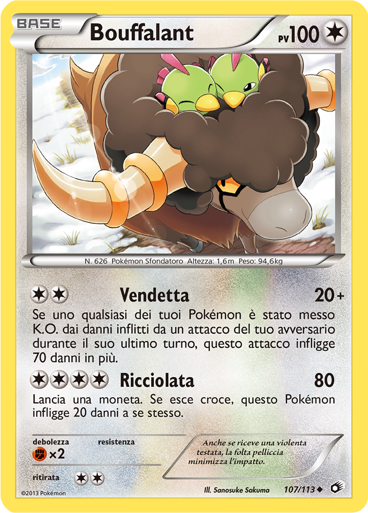 Bouffalant 107/113 — Tesori Legendari (Italian Pokémon TCG card)