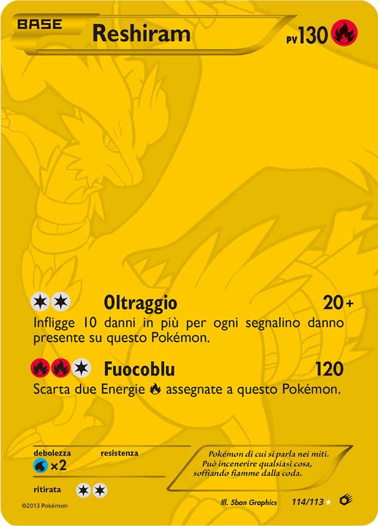 Reshiram 114/113 — Tesori Legendari (Italian Pokémon TCG card)