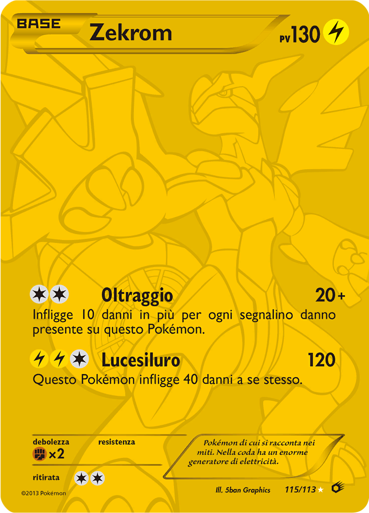Zekrom 115/113 — Tesori Legendari (Italian Pokémon TCG card)