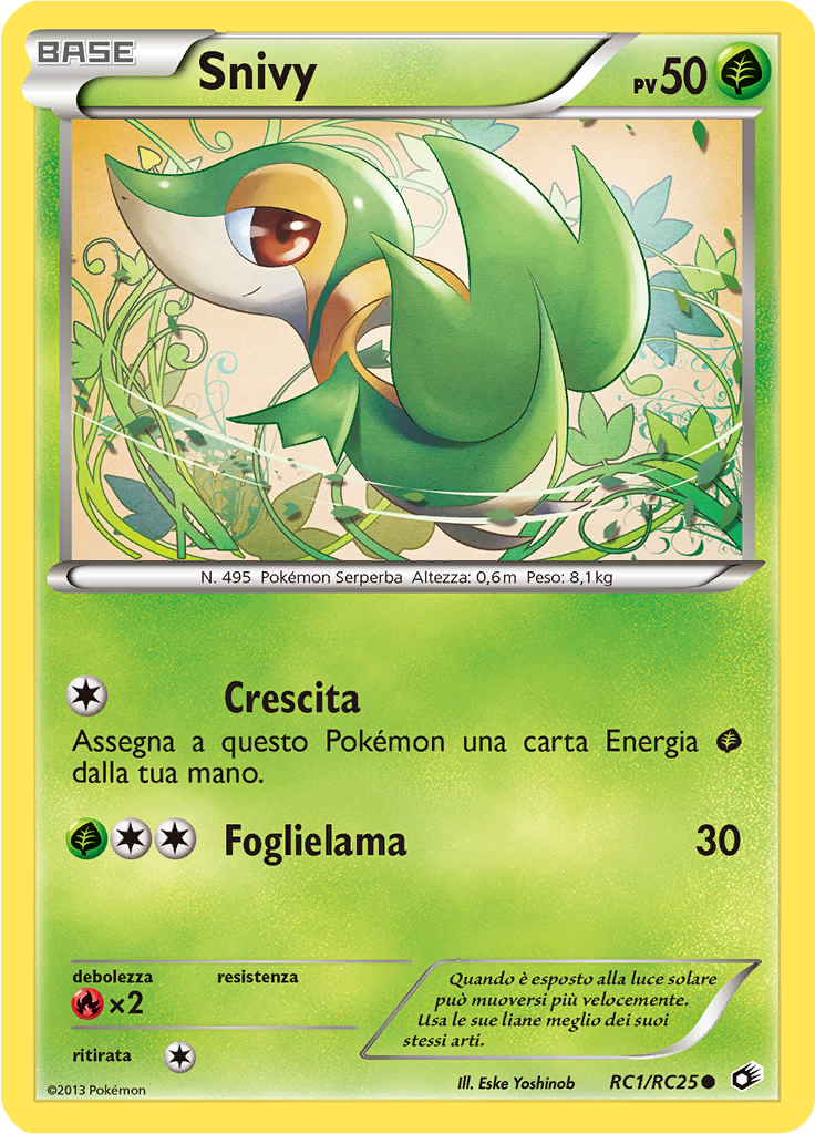 Snivy RC1/RC25 — Tesori Legendari (Italian Pokémon TCG card)