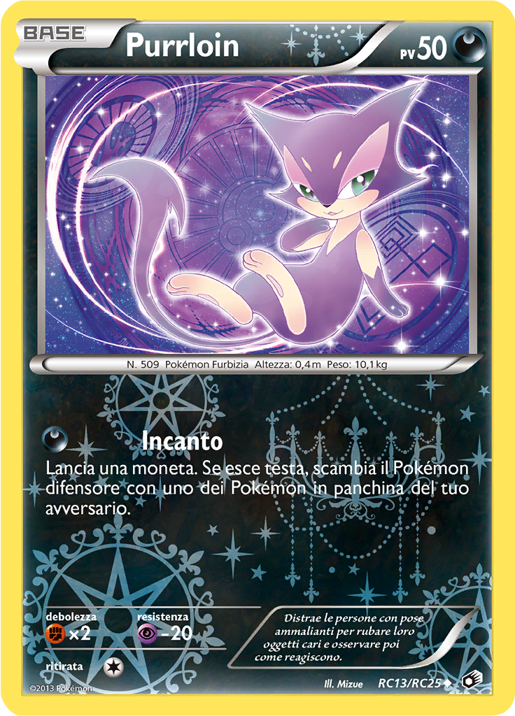 Purrloin RC13/RC25 — Tesori Legendari (Italian Pokémon TCG card)