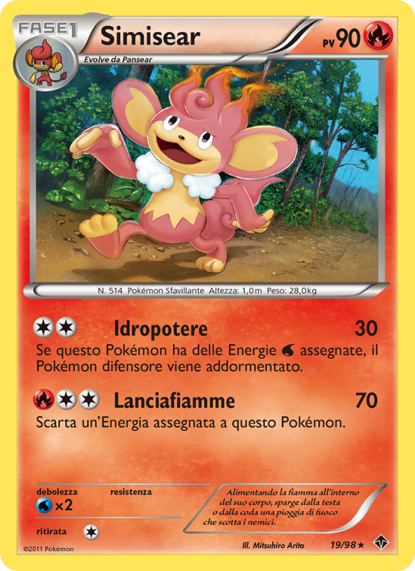 Simisear 019/98 — Nuove Forze (Italian Pokémon TCG card)