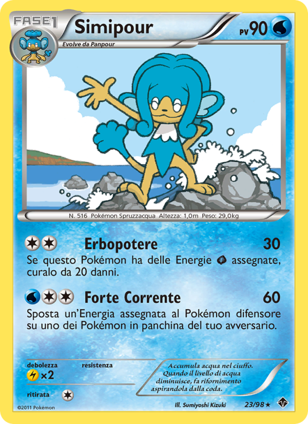Simipour 023/98 — Nuove Forze (Italian Pokémon TCG card)