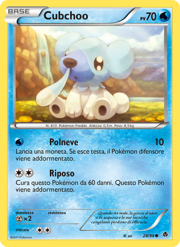 Cubchoo 028/98 — Nuove Forze (Italian Pokémon TCG card)